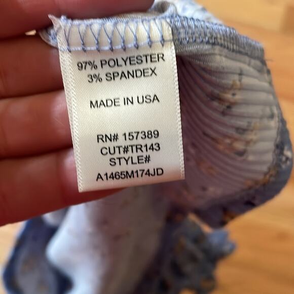 Altar'd State Blue Floral Ribbed Cropped Top - Small - Picture 7 of 7